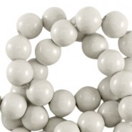 Acrylic beads 8mm round Shiny Shoreline grey